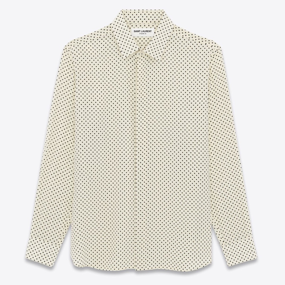 YSL SILK SHIRT IN DOTTED CREPE DE CHINE